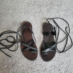 Zadig And Volitaire Black Studded Leather Sandals